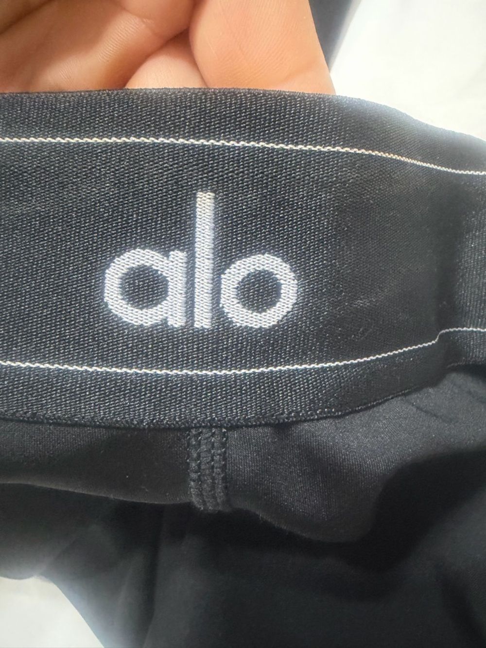 ALO Yoga Black Leggings with Branded Waistband - Picture 2 of 6